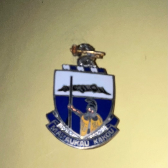 Vintage 298th Regiment Unit Crest (Makaukau Kakou) pin - Picture 1 of 5